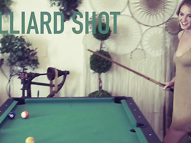 Met Art babe Ashley Lane plays pool alone and rubs herself