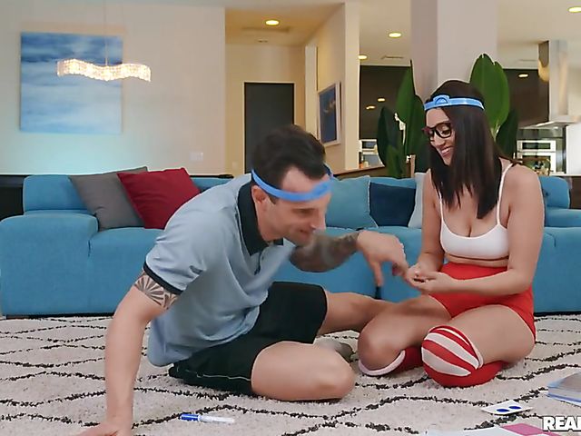 Natural boobs student Bella Rolland fucks with her glasses on