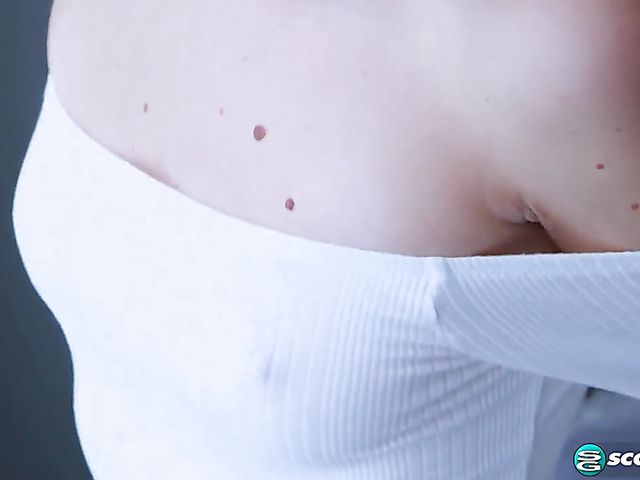 Teen skinny babe Mackenzie Mace takes off her white panties and fingers herself