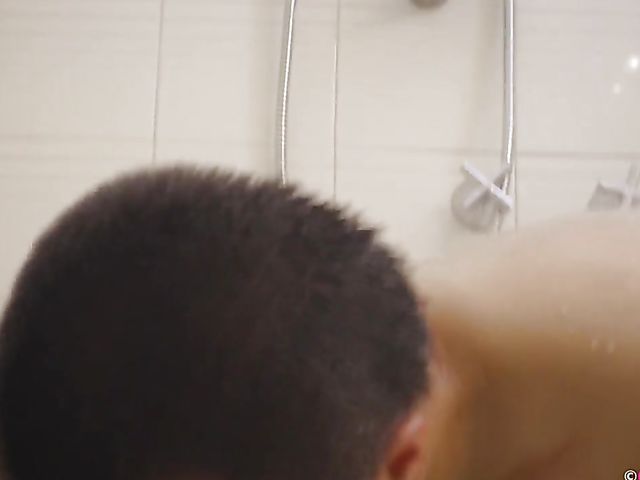 Hairy shower masturbation with short haired asian Jean