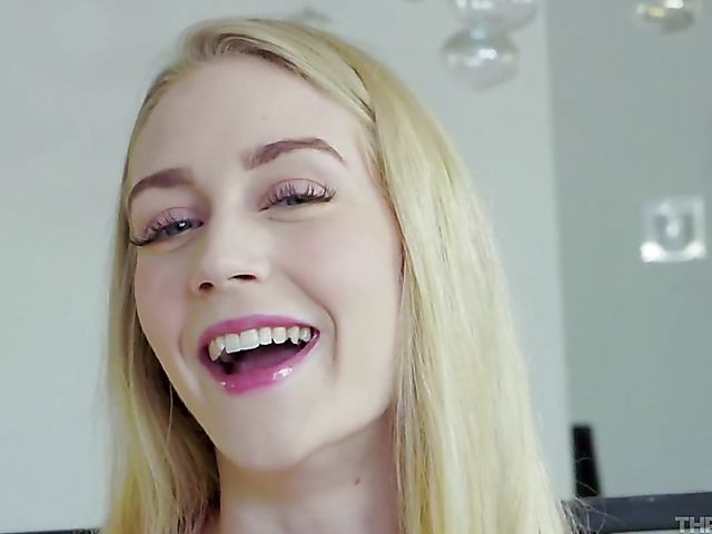 POV gagging deepthroat with blonde Emma Starletto