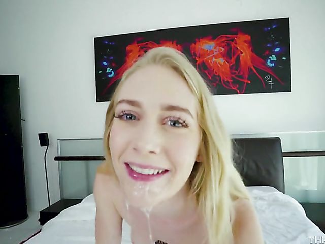 POV gagging deepthroat with blonde Emma Starletto