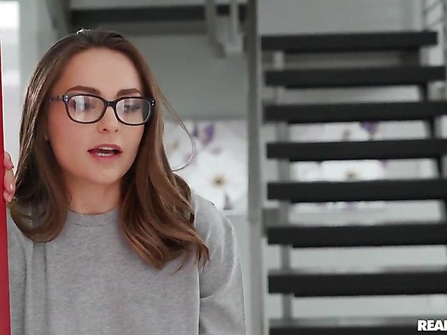 Panty fuck with noisy teen with glasses Aften Opal