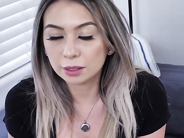 Solo dildo on the couch with busty exotic girl Kat Dior