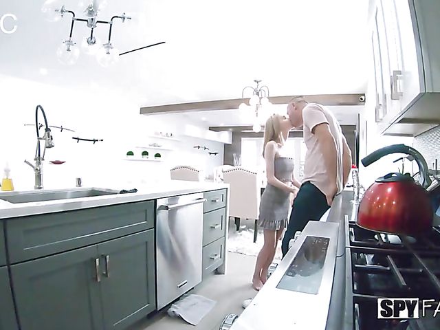 Petite blonde Alicia Williams replaces her dildo and her stepbrother's cock