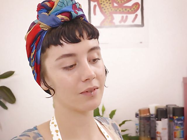 Hot masturbation solo with big titted painter Jordan J