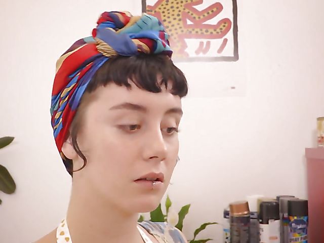 Hot masturbation solo with big titted painter Jordan J