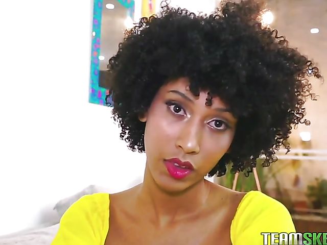 Curly latina ebony with a round butt Janeth Black gets some cock