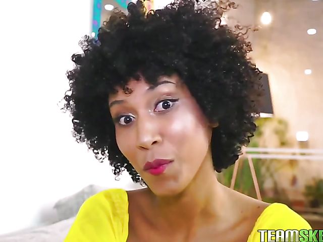 Curly latina ebony with a round butt Janeth Black gets some cock