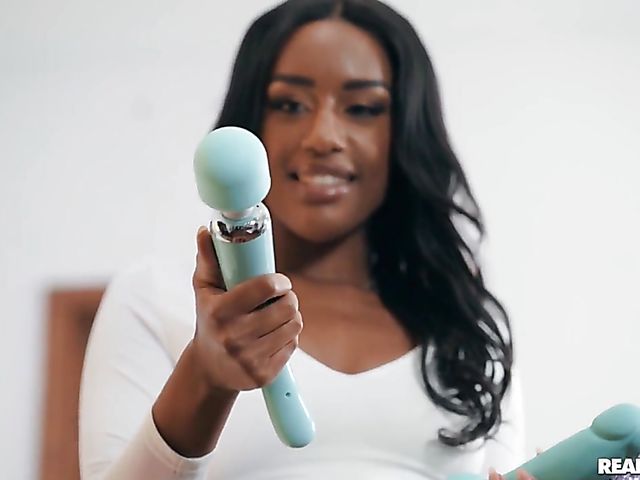 Ashley Aleigh - Black pussy squirt with a hitachi and a white prick