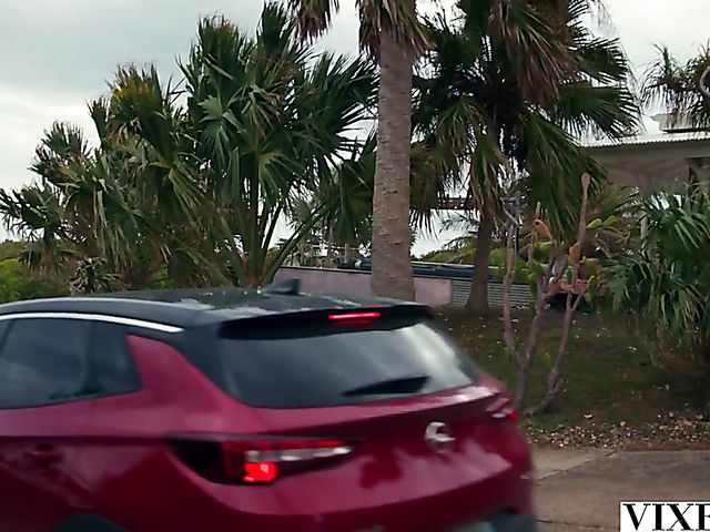 Passionate outdoor threesome by the pool with Evelyn Claire and Misha Cross