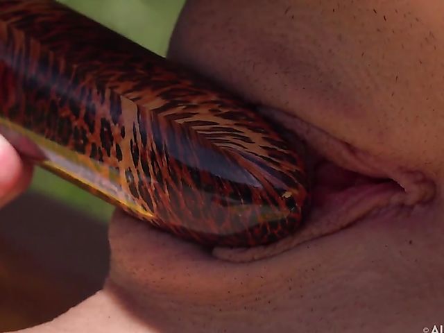 Addee Kate - Teen solo outdoor fun with her dildo