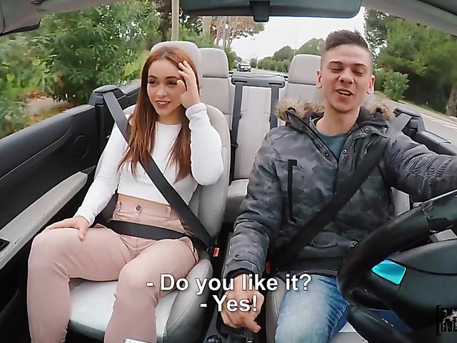 Convertible car sex in public with Ginebra Bellucci