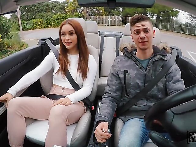 Convertible car sex in public with Ginebra Bellucci