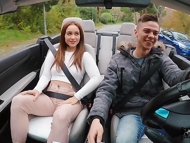 Convertible car sex in public with Ginebra Bellucci