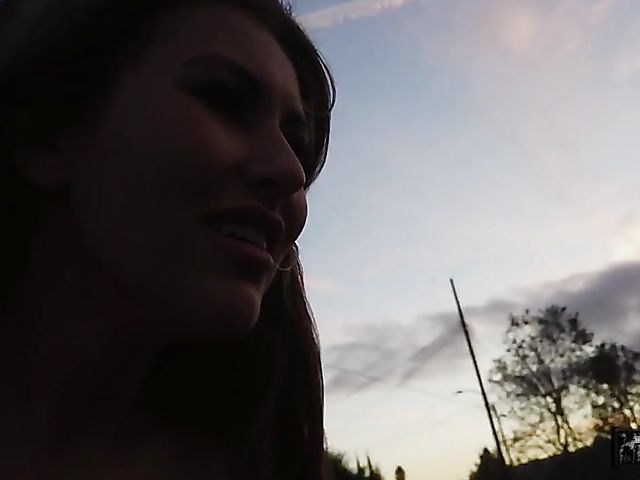 Stranded teen Paige Owens gets a helping cock