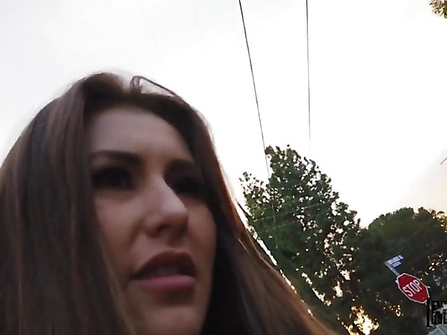 Stranded teen Paige Owens gets a helping cock