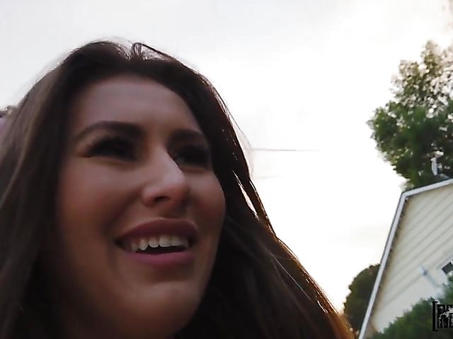 Stranded teen Paige Owens gets a helping cock