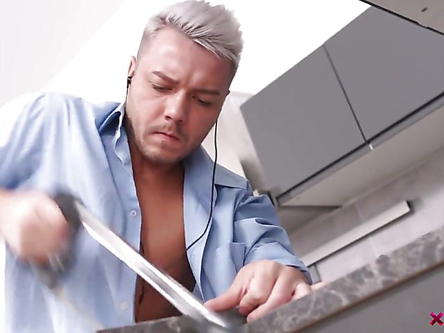 Double penetration in the kitchen with flat chested Russian asian girl Li Loo 