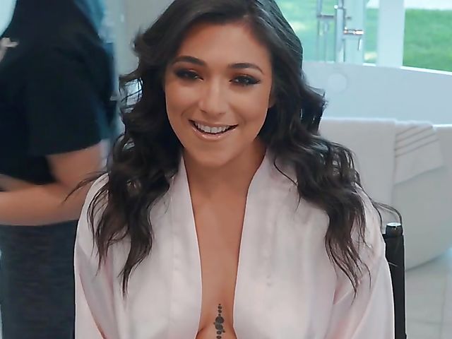 Lesbian interracial love in red lingerie with Jenna Foxx and Brooklyn Gray