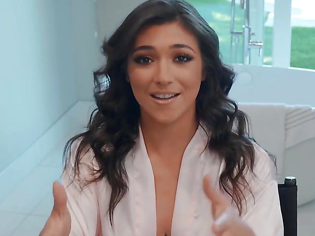 Lesbian interracial love in red lingerie with Jenna Foxx and Brooklyn Gray