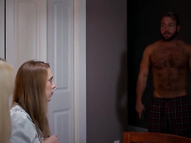 Stepdad threesome with sweet girls Cadence Lux and Kenna James