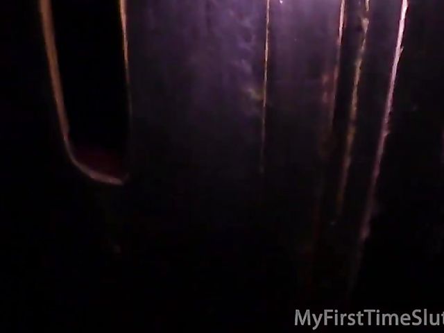 Mermaid's first gloryhole and gang bang in the dark