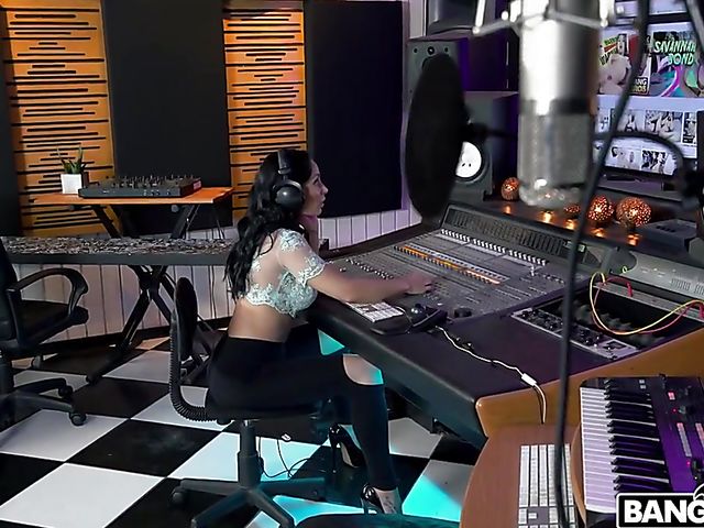 Crystal Rush - Big boobs MILF POV at a recording studio