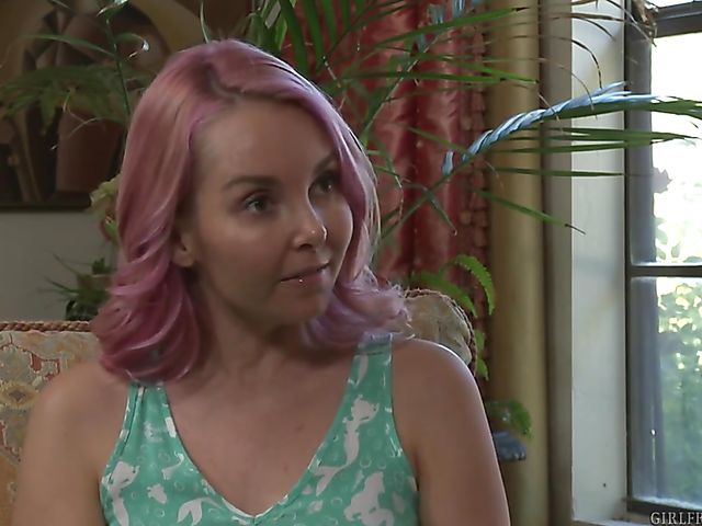 Redhead Bree Daniels lesbian bedtime fun with pink hair mom Aaliyah Love