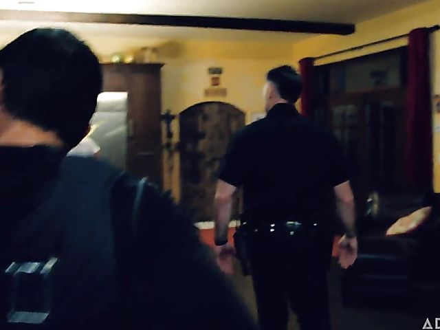 Police officers make Keira Croft watch her slut mom Silvia Saige get fucked