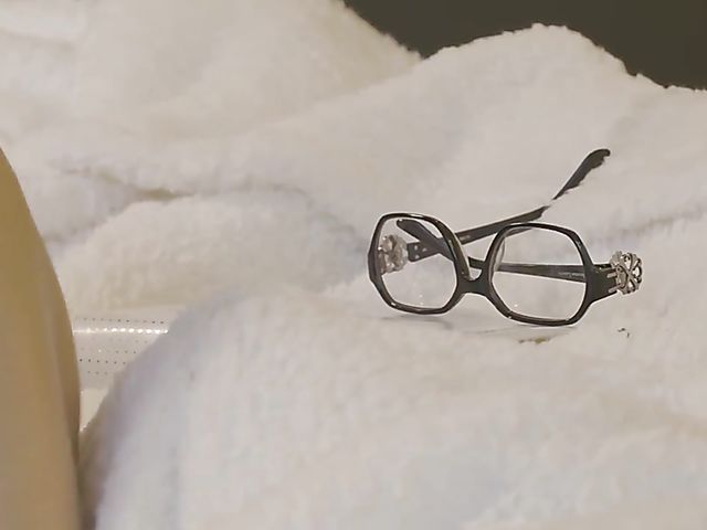 Nerd masturbation with a dildo featuring sexy babe Mina