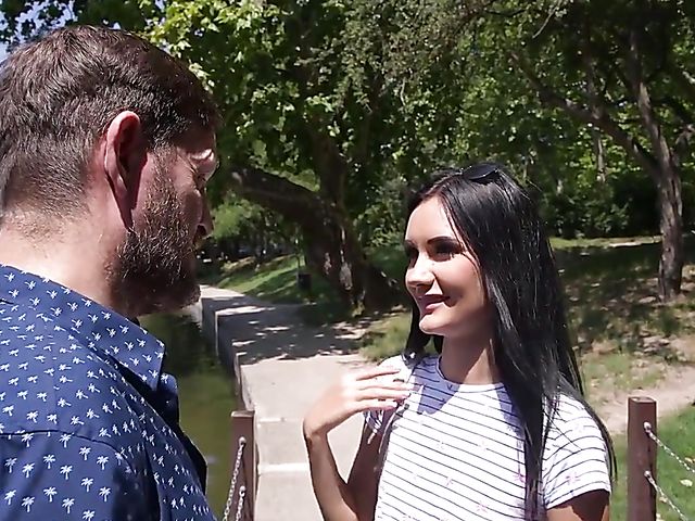 Megan Venturi - Beautiful euro brunette DP with two curious guys