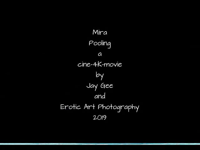 Skinny nude girl Mira outdoor fingering solo in the pool on a sunny day