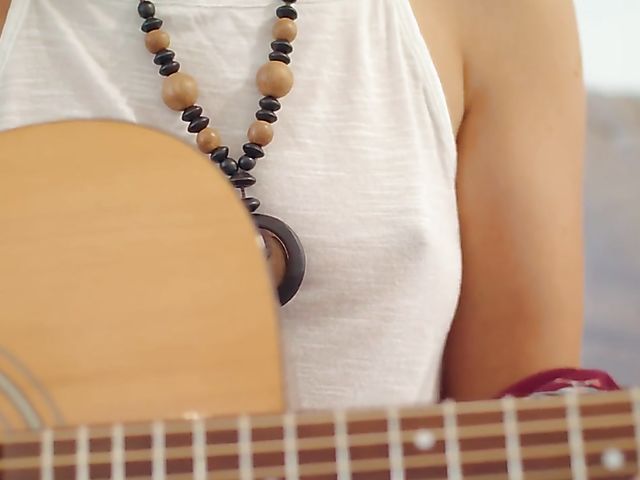 Taylor is a cute hippie babe with a lovely shaved pussy