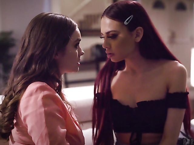 Long hair lesbian redhead Sabina Rouge has a crush on Mary Moody