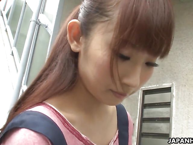 POV Japanese blowjob and handjob with big titted yard keeper Yui Misaki