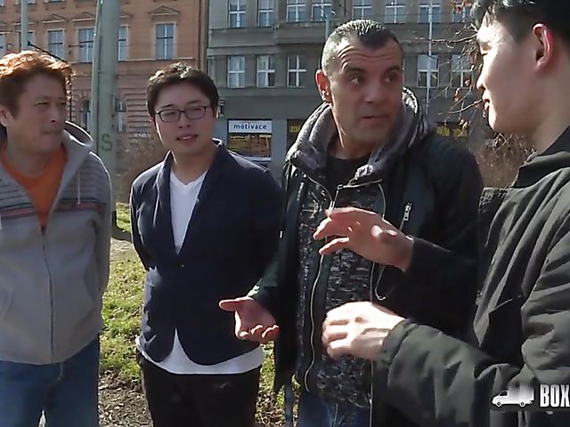 Rebeca Black - Box Truck anal gang bang with three Japanese guys