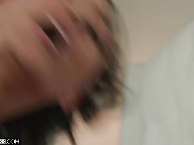 Blindfolded surprise and hot interracial sex with Bella Rolland