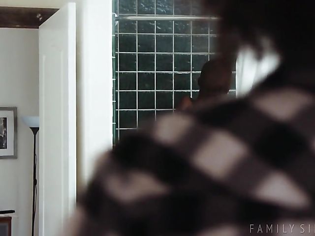 Black on black with curly Demi Sutra and her skinny lover