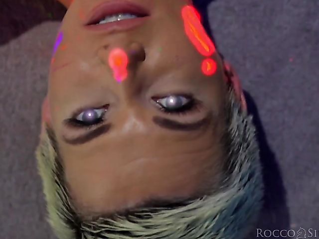 Neon body painting and lesbian threesome with Subil Arch, Tiffany Tatum and Nancy Ace