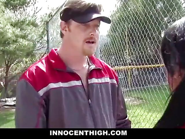 Petite college slut Tanner Mayes fucks her baseball coach