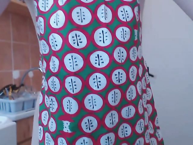 Teen amateur dildo orgasm in the kitchen