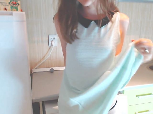 Lolita Star - Skinny small tits teen amateur masturbating in the kitchen