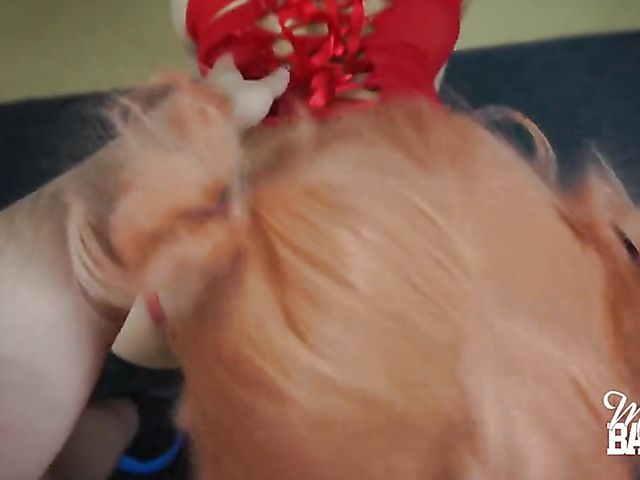 Amateur redhead blowjob and quick doggystyle before facial