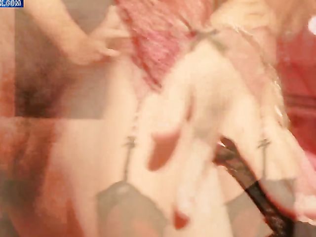 Teen babe in stockings Milena D posing and showing her hairy snatch