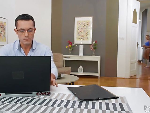 Beautiful blonde Angelika Grays tries hard to seduce her man into sex