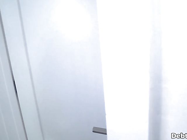 Interracial POV with teen Jessae Rosae paying debt with her pussy