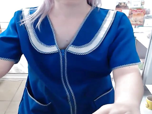 Public webcam work tease with crazy russian Misslyolika