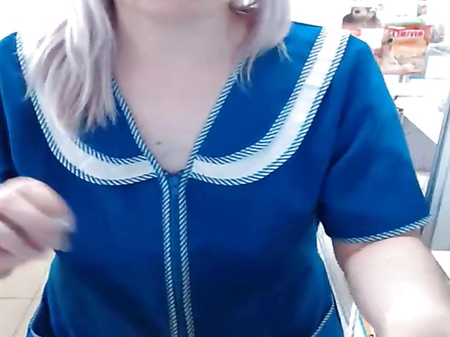 Public webcam work tease with crazy russian Misslyolika