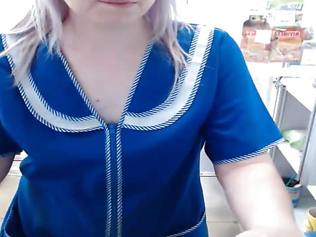 Public webcam work tease with crazy russian Misslyolika